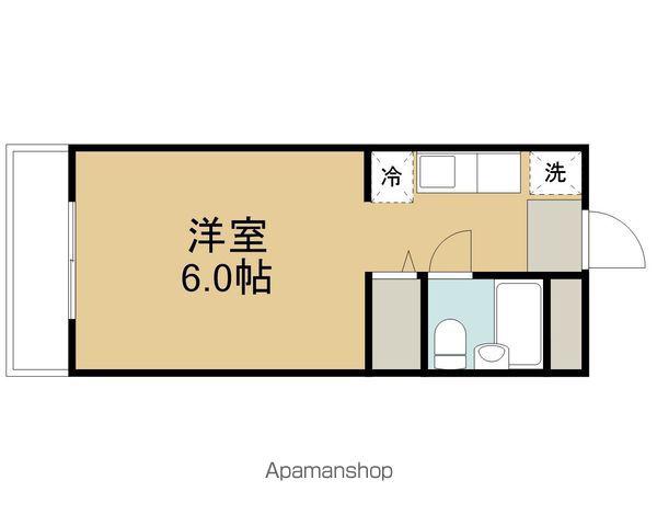 ハイツローネB(1K/4階)の間取り写真
