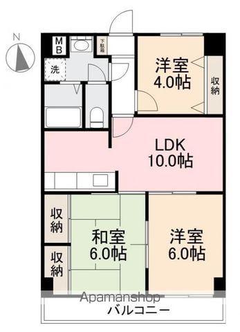 ハイクレスト高松(3LDK/7階)の間取り写真
