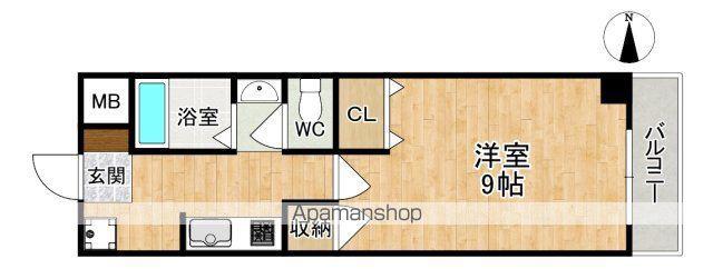 杉ヶ町北ビル(1K/6階)の間取り写真