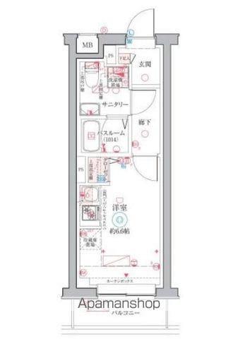クレヴィスタ阪東橋(ワンルーム/8階)の間取り写真