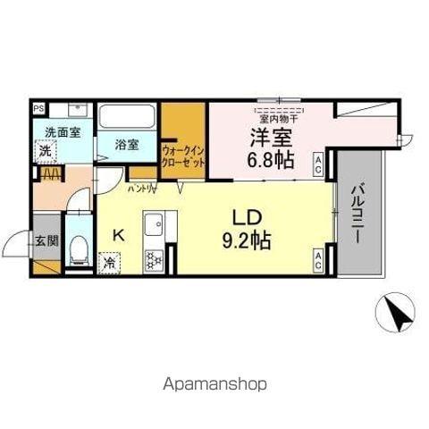 CRADLE(1LDK/2階)の間取り写真