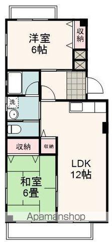 シャングリラ淡島II(2LDK/2階)の間取り写真