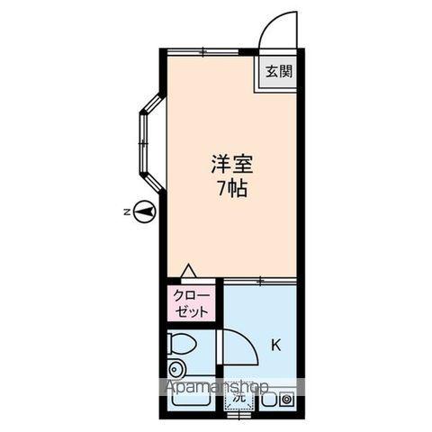 HEIM MIYACHI2(1K/1階)の間取り写真