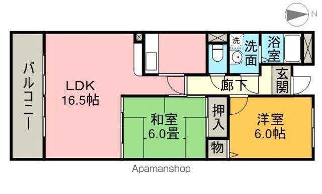ムーンパーク服部(2LDK/2階)の間取り写真
