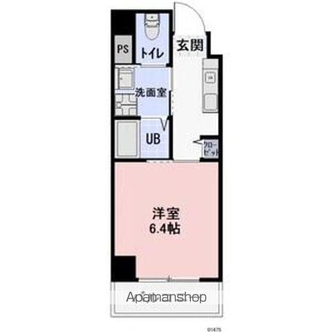 ワイズタワー新栄(1K/6階)の間取り写真