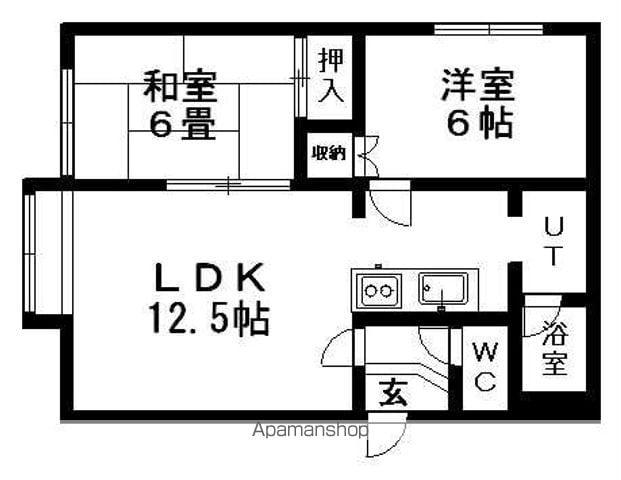 エステートピアL(2LDK/1階)の間取り写真