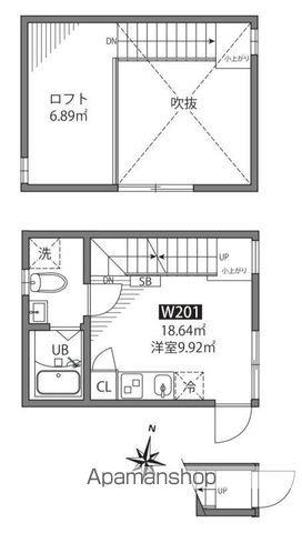 LUNA COURT AKABANEDAI(ワンルーム/2階)の間取り写真