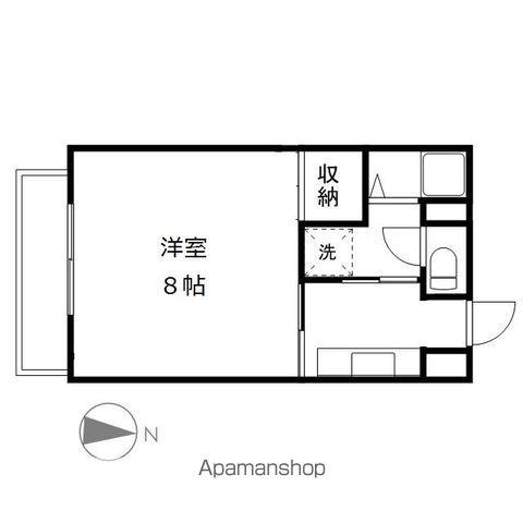 グリーンハイムA棟(1K/2階)の間取り写真