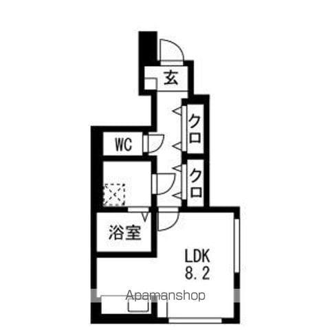 アクア・フィオーレ天童(ワンルーム/1階)の間取り写真