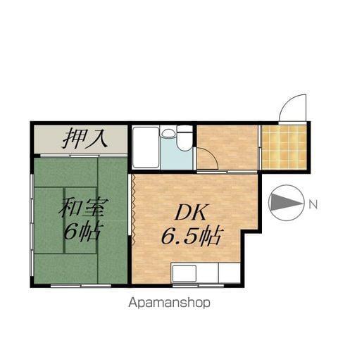 SKハイツ(1DK/1階)の間取り写真