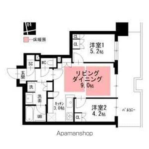 ザ・ファインタワー名古屋今池1304・2205(2LDK/13階)の間取り写真