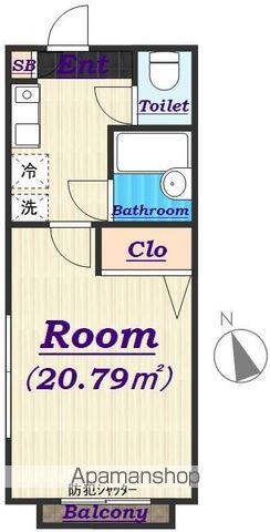 ポンテレーニョ(1K/2階)の間取り写真