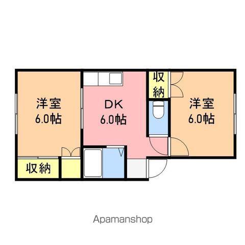 リベラル坂井(2DK/1階)の間取り写真