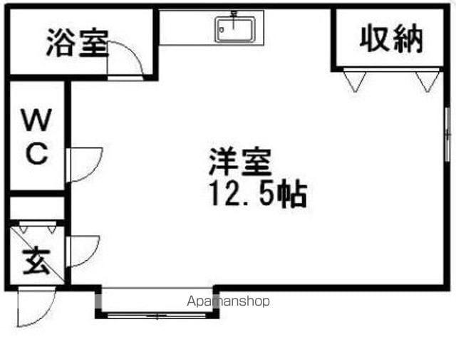 フジエール3・20(ワンルーム/4階)の間取り写真