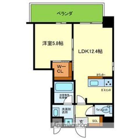 ブループラス針中野(1LDK/3階)の間取り写真