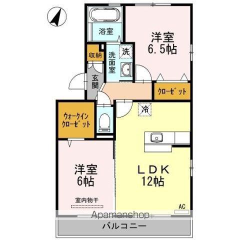 マインパレスⅡ B棟(2LDK/3階)の間取り写真