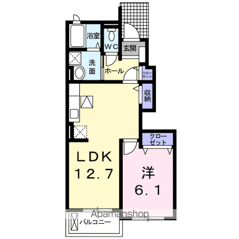 レジデンス(1LDK/1階)の間取り写真