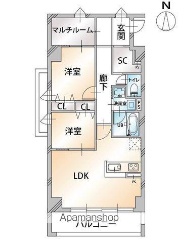 BAUM ATAGO(2LDK/8階)の間取り写真