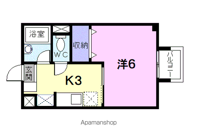 エル・コートⅠ(1K/2階)の間取り写真