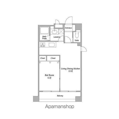 KDXレジデンス阿佐ヶ谷(1LDK/4階)の間取り写真