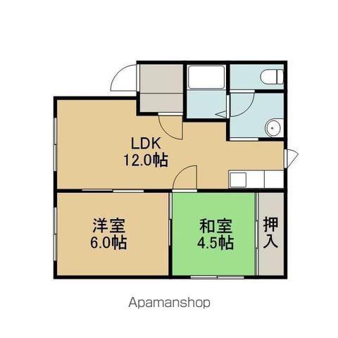 ウインディアひばりヶ丘B(2LDK/2階)の間取り写真