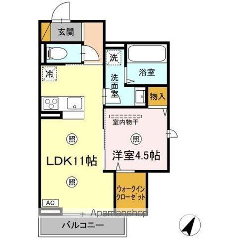 アルデア(1LDK/2階)の間取り写真