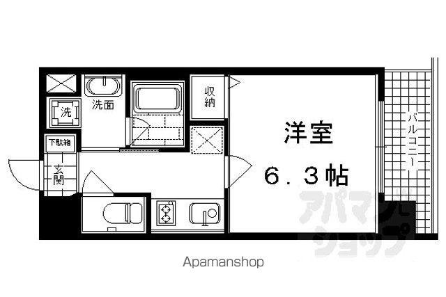 アスヴェル京都堀川高辻(1K/5階)の間取り写真