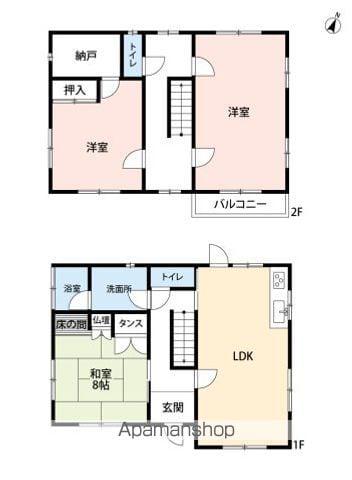 西鉄天神大牟田線 三潴駅 徒歩9分 2階建 築32年(3LDK)の間取り写真