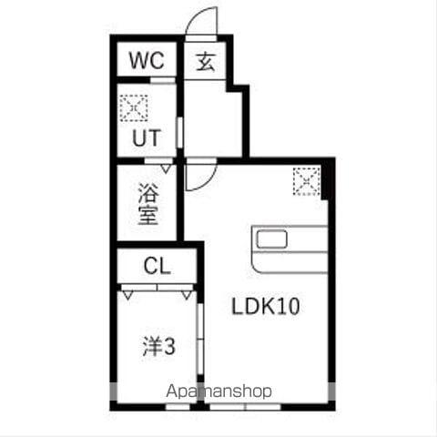 グラージアス(1LDK/1階)の間取り写真