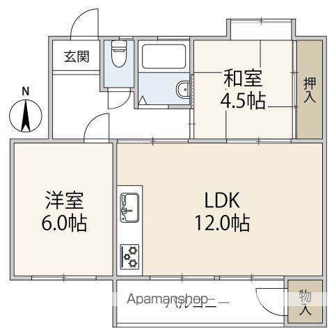 鈴が台マンション H棟(2LDK/3階)の間取り写真