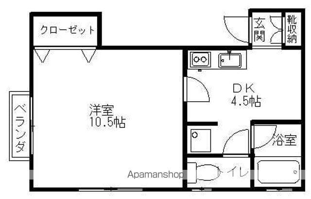 メゾン・ド・エスポワール(1DK/2階)の間取り写真