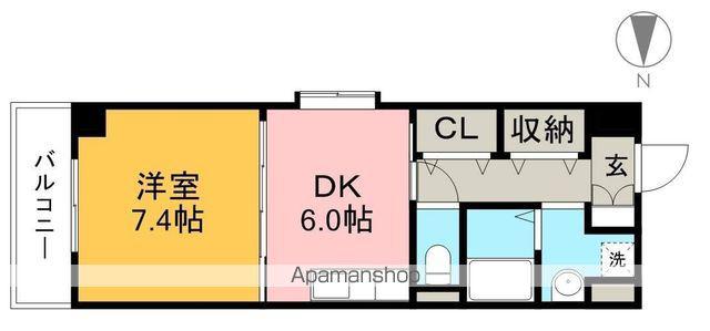 フォレストコート山ノ端(1DK/4階)の間取り写真