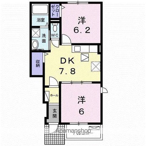 ハイツグリーンスカイⅡ(2DK/1階)の間取り写真