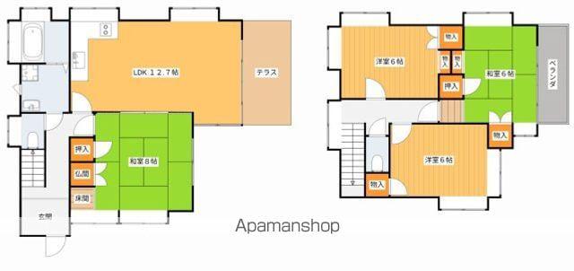 芸備線 矢賀駅 徒歩10分 2階建 築37年(4LDK)の間取り写真
