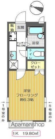 フローラルタウン八潮(1K/1階)の間取り写真