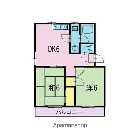 コーポ・ポシェット6(2DK/2階)の間取り写真