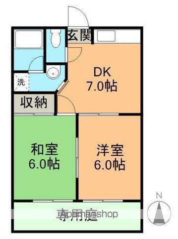 プチハウス371(2DK/1階)の間取り写真