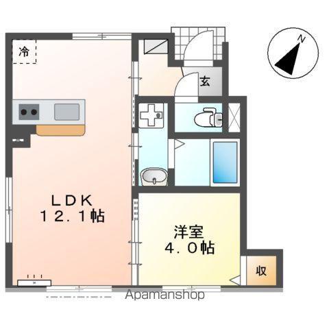 アルカディア(1LDK/1階)の間取り写真