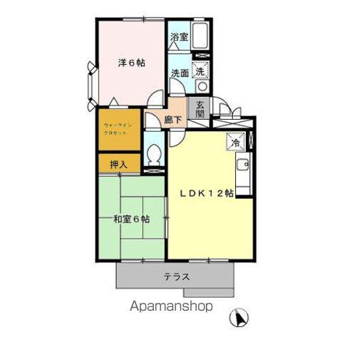 セジュール未来IIA棟(2LDK/1階)の間取り写真