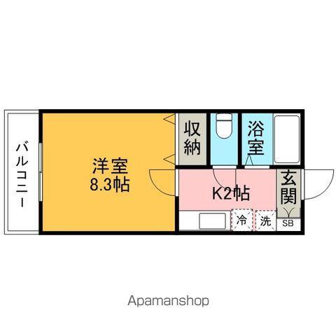 LA・VIENTO二日市(1K/2階)の間取り写真