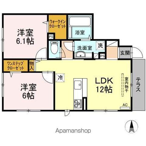 ルシェリア(2LDK/1階)の間取り写真