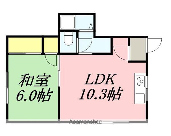 ハイツ藤本2号棟(1LDK/1階)の間取り写真