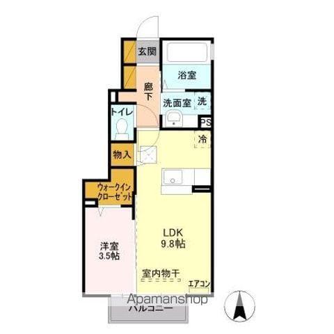 サンターニティ D(1LDK/1階)の間取り写真