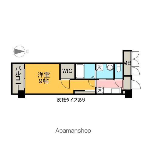 グランドソレイユ名駅(1K/9階)の間取り写真