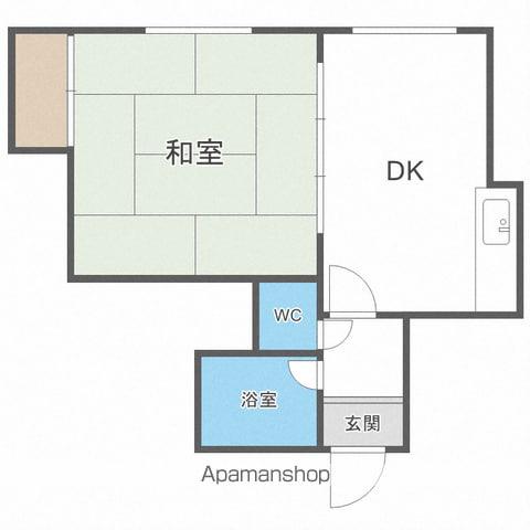 リリーハイツE棟(1DK/2階)の間取り写真