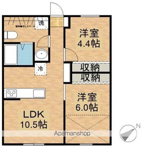 CAT BOX TADEIKE A(2LDK/2階)の間取り写真