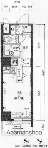 ヴェルト日本橋シティ(ワンルーム/12階)の間取り写真