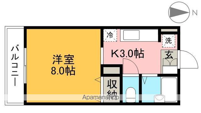 コーポブルースカイ(1K/1階)の間取り写真