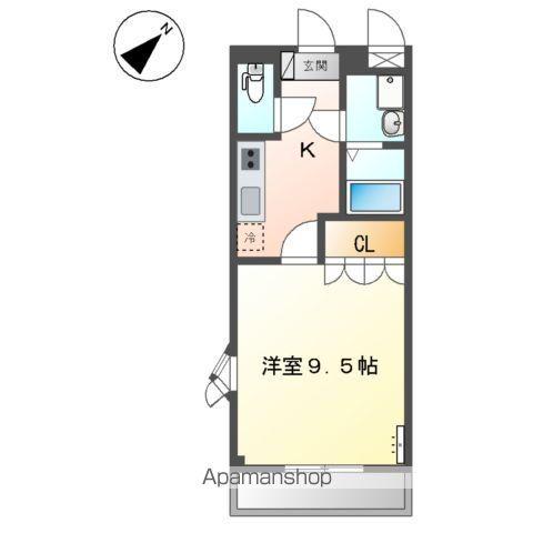 サザンハーベスト(1K/3階)の間取り写真