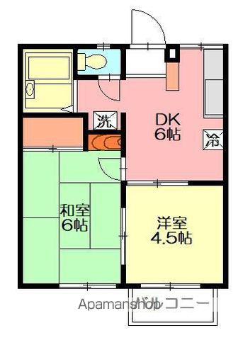 アクアミツナオⅢ(2DK/1階)の間取り写真